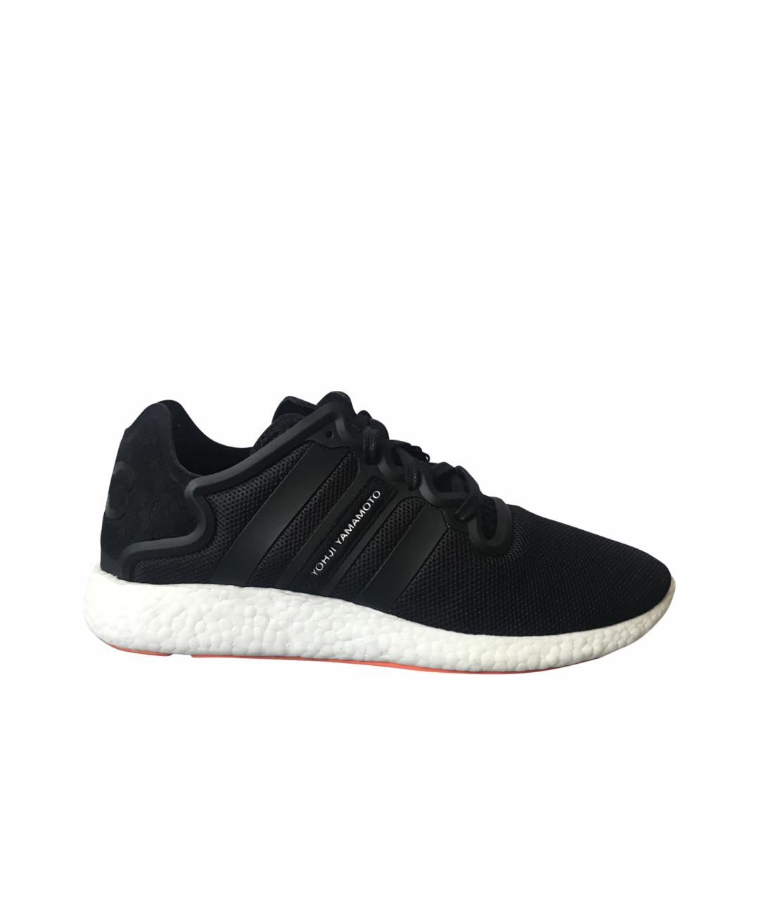 Y-3 Черные синтетические низкие кроссовки / кеды, фото 1