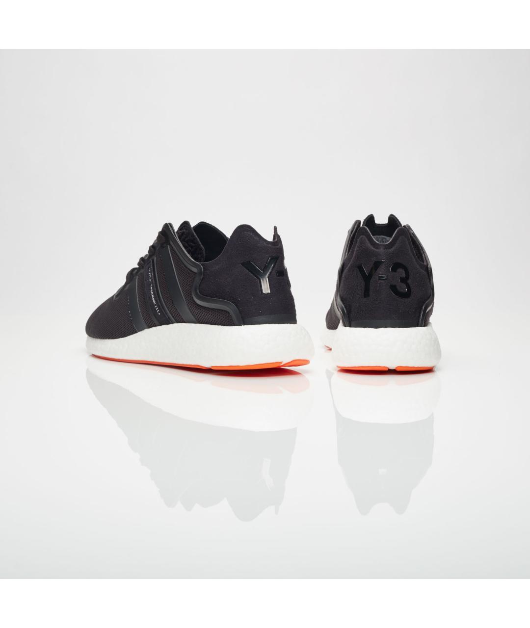 Y-3 Черные синтетические низкие кроссовки / кеды, фото 4