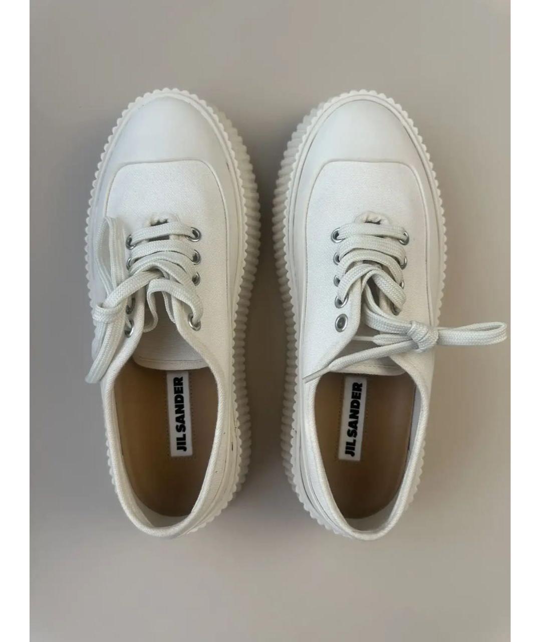 JIL SANDER Белые текстильные кеды, фото 3