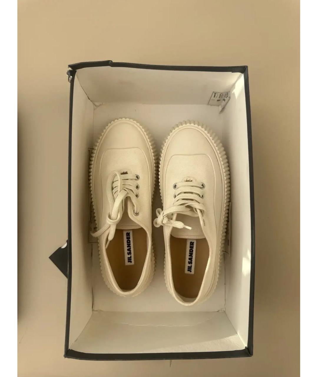 JIL SANDER Белые текстильные кеды, фото 5