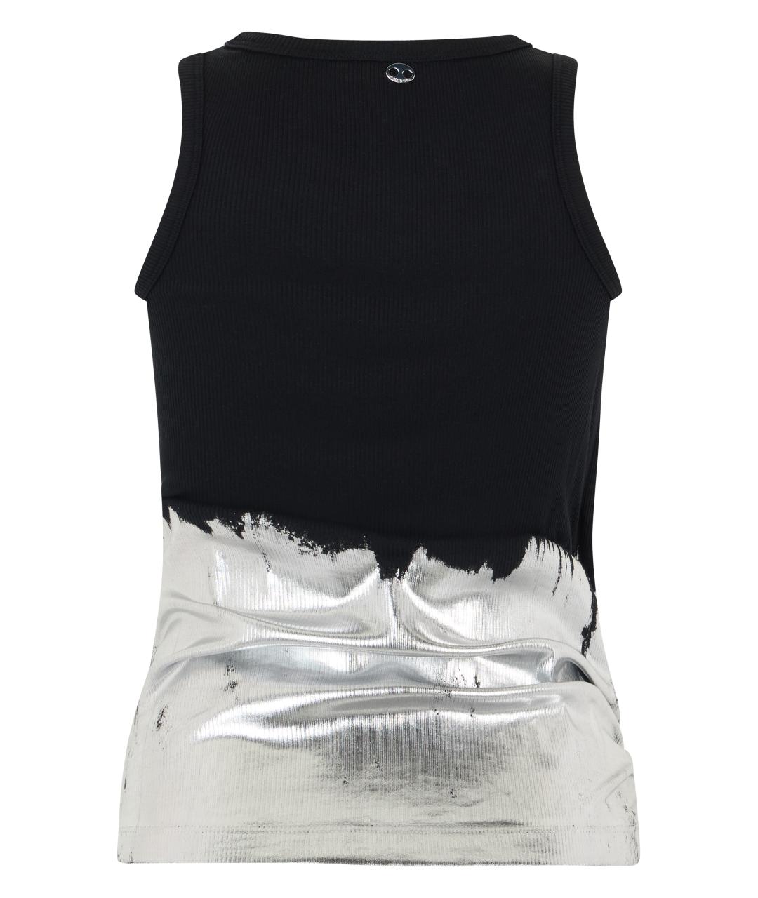 PACO RABANNE Черная хлопковая майка, фото 2
