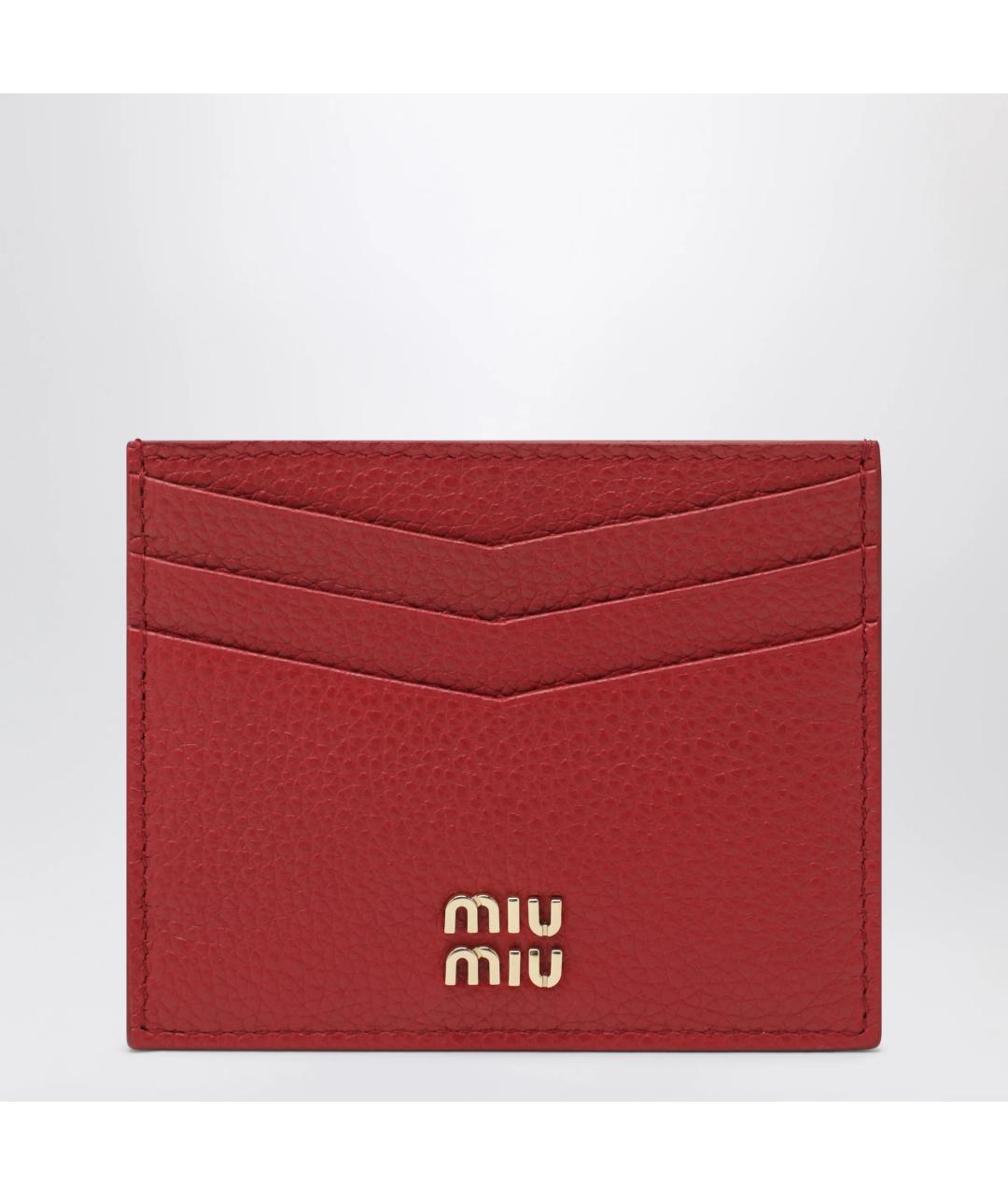 MIU MIU Красный кожаный кардхолдер, фото 3