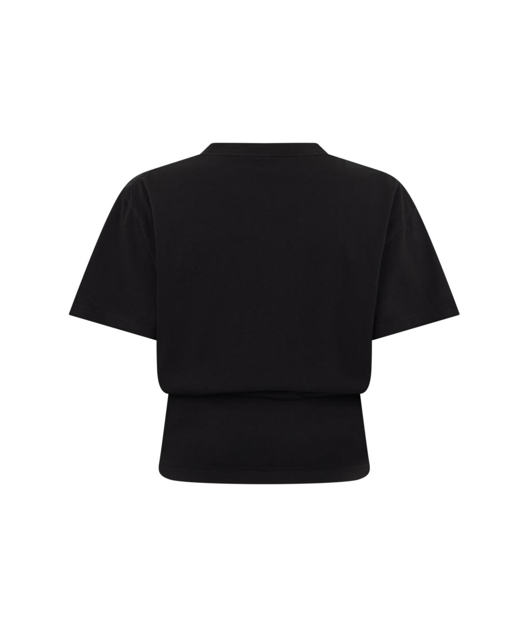 BALENCIAGA Черная хлопковая футболка, фото 2