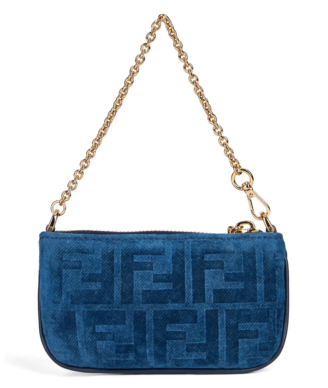 FENDI Синяя хлопковая сумка через плечо, фото 3