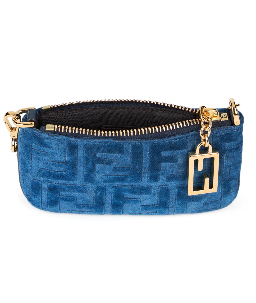 FENDI Синяя хлопковая сумка через плечо, фото 4