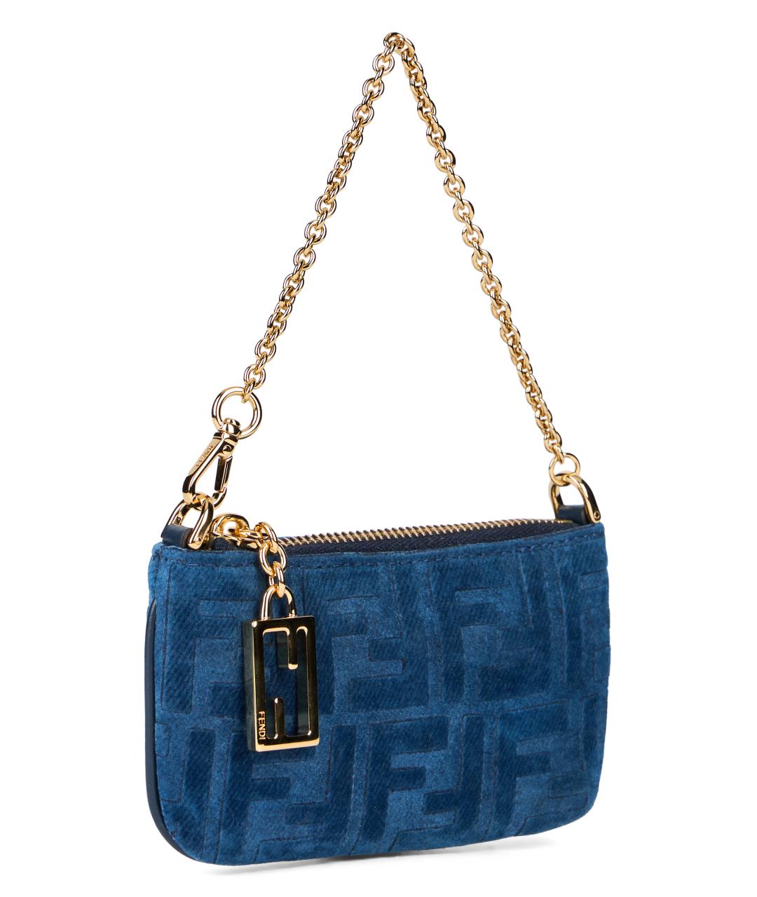 FENDI Синяя хлопковая сумка через плечо, фото 2