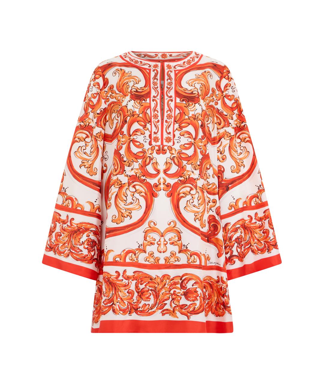 DOLCE&GABBANA Оранжевое шелковое платье, фото 1