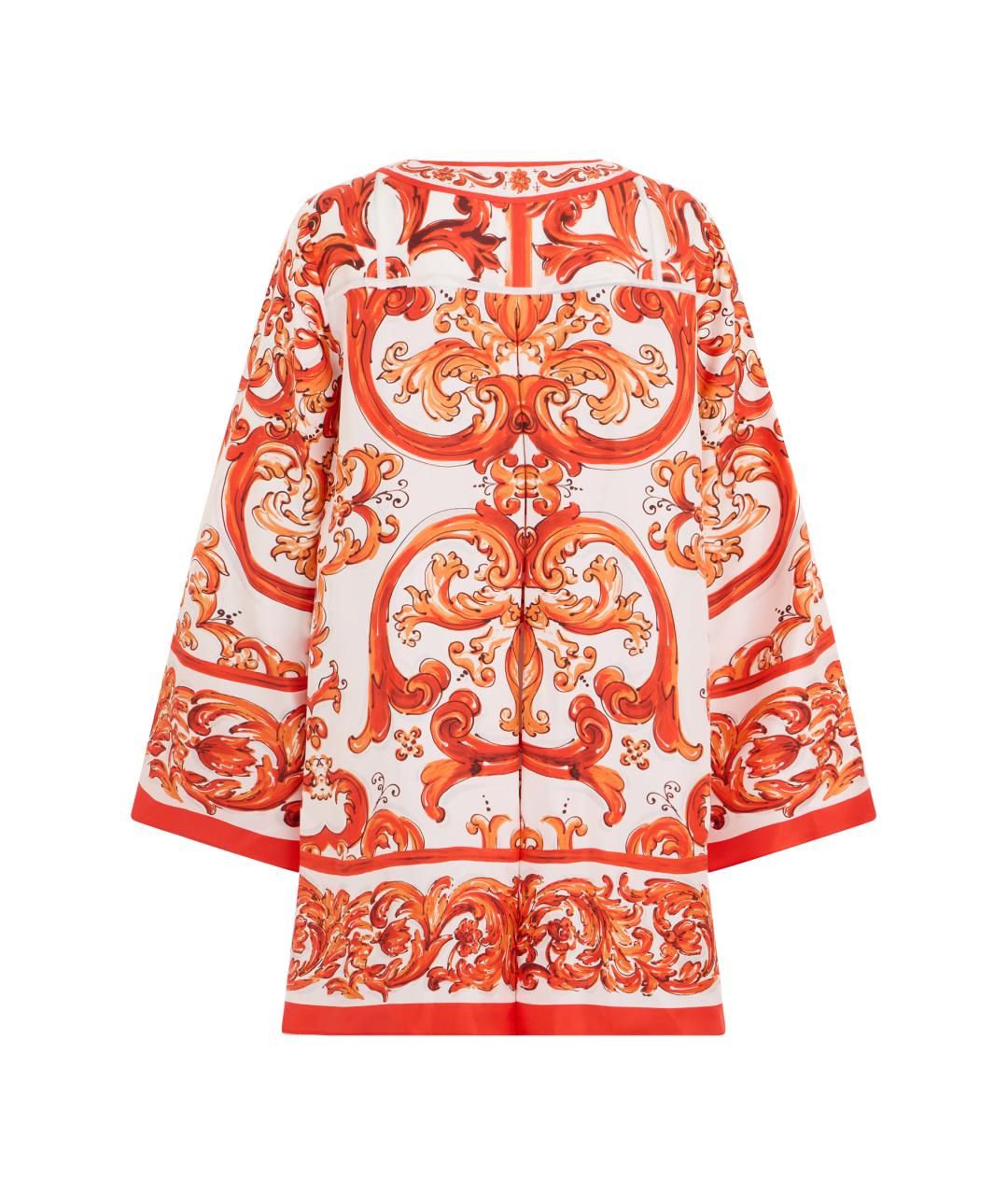 DOLCE&GABBANA Оранжевое шелковое платье, фото 2