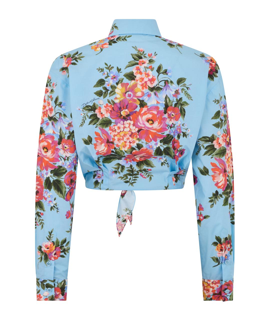 DOLCE&GABBANA Голубая хлопковая рубашка, фото 2