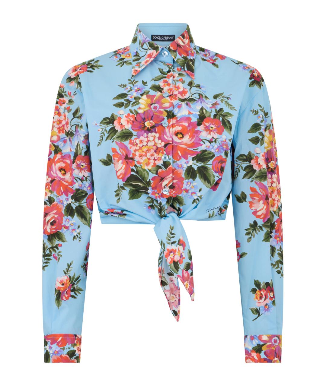 DOLCE&GABBANA Голубая хлопковая рубашка, фото 1