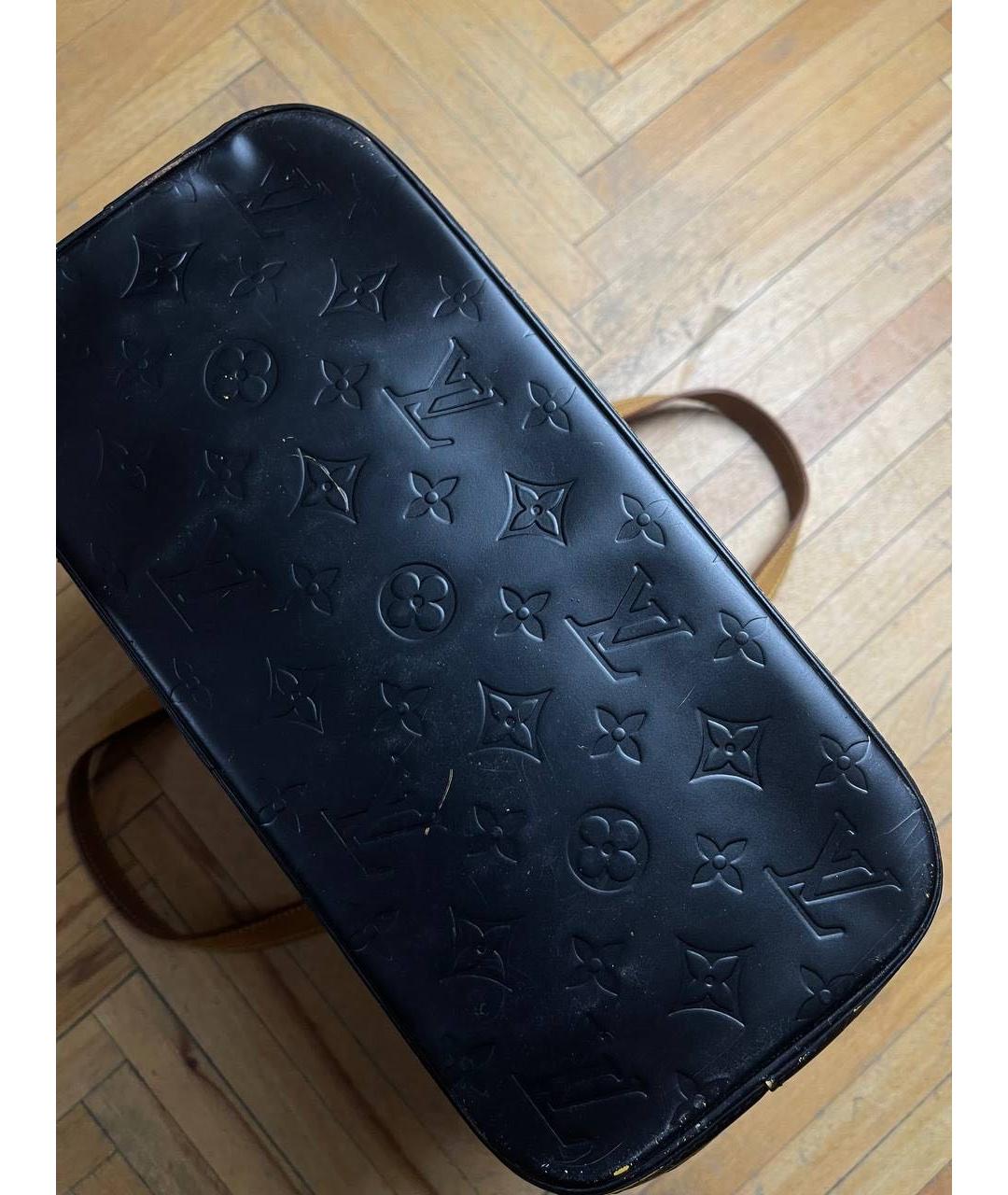 LOUIS VUITTON Черная кожаная сумка тоут, фото 3