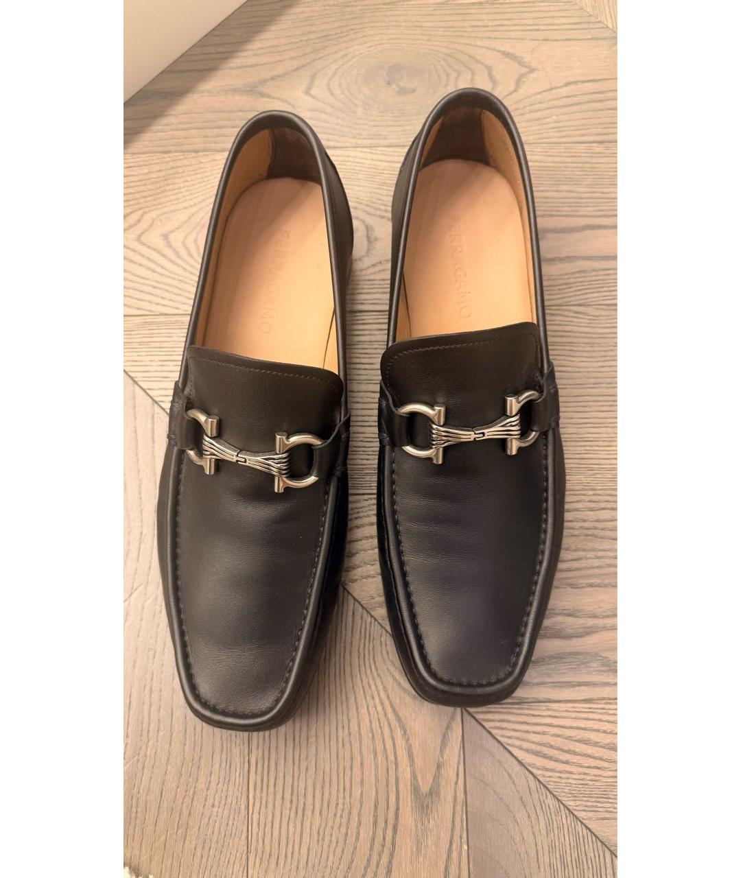 FERRAGAMO Черные кожаные туфли, фото 2