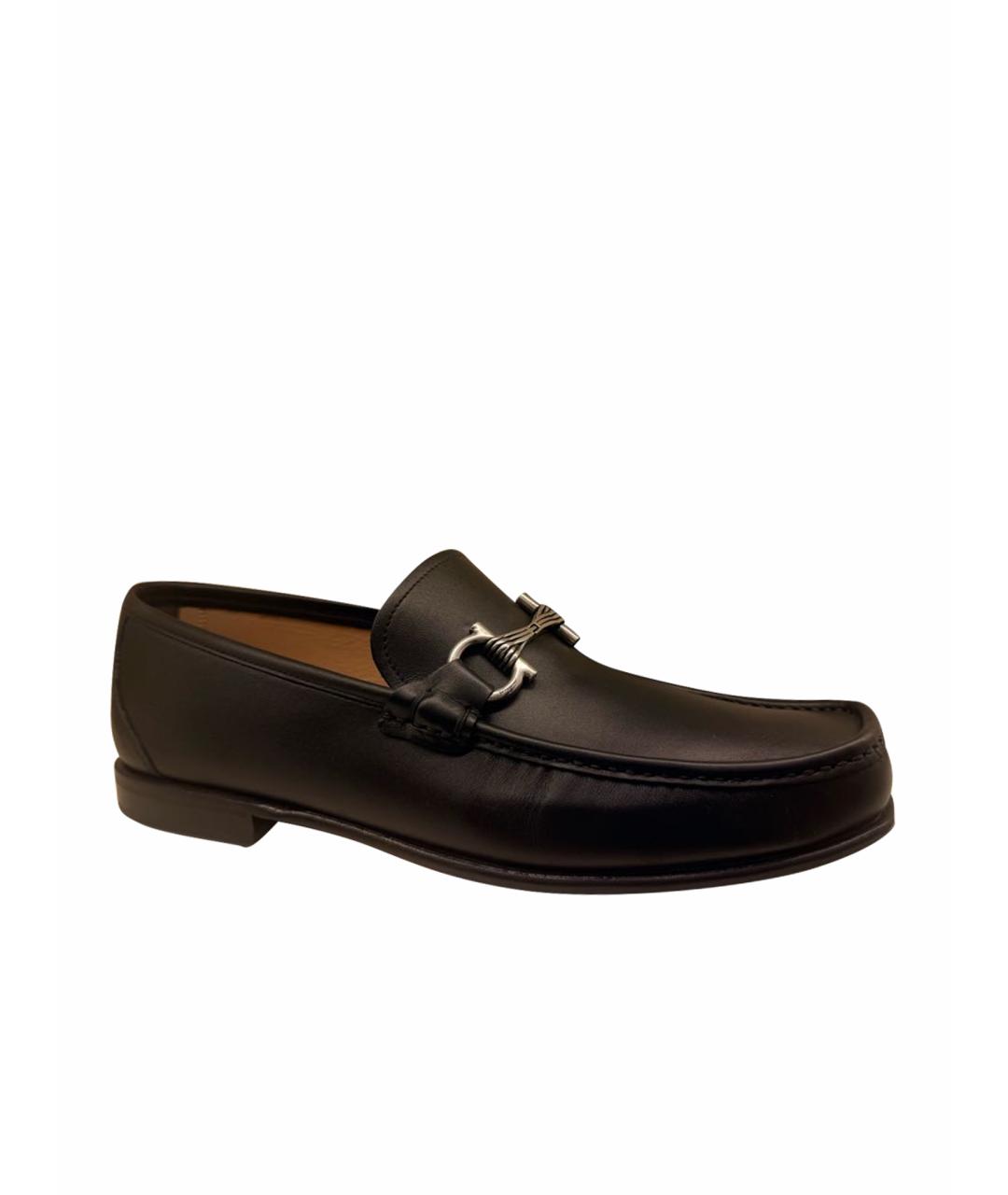 FERRAGAMO Черные кожаные туфли, фото 1