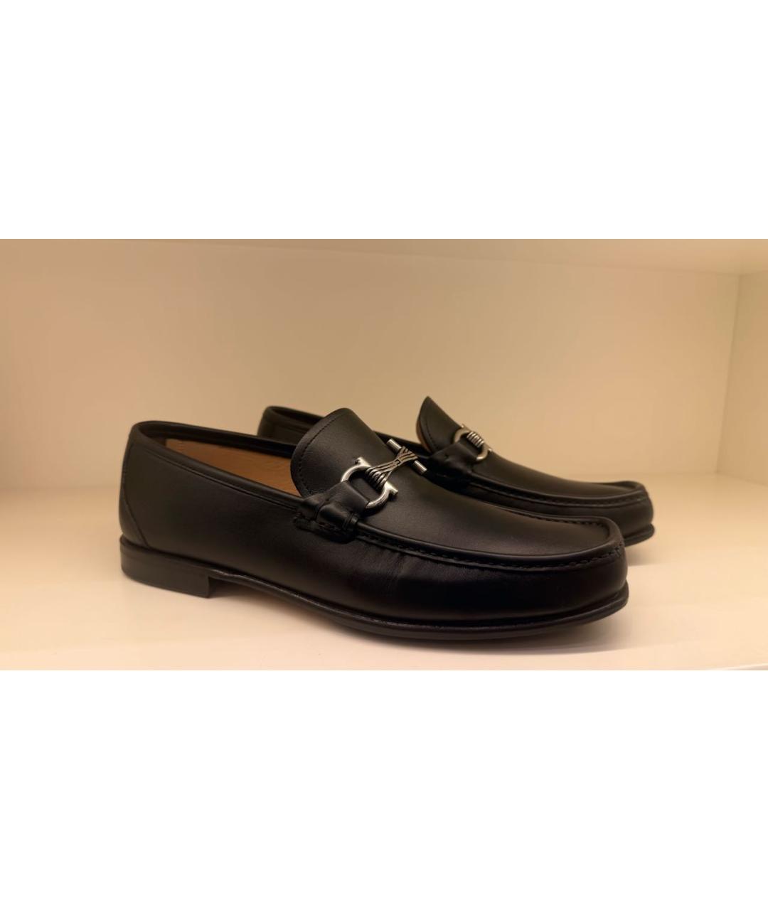FERRAGAMO Черные кожаные туфли, фото 9