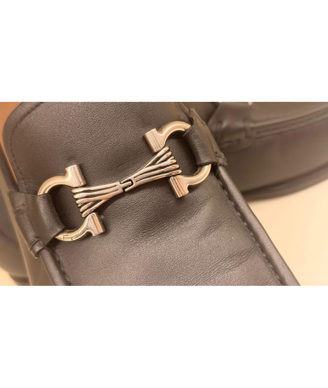 FERRAGAMO Черные кожаные туфли, фото 6