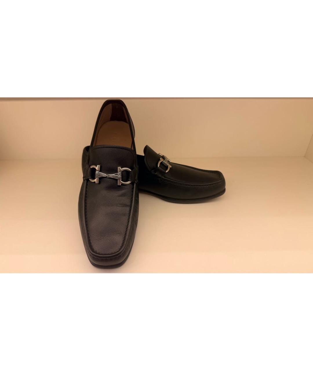 FERRAGAMO Черные кожаные туфли, фото 5