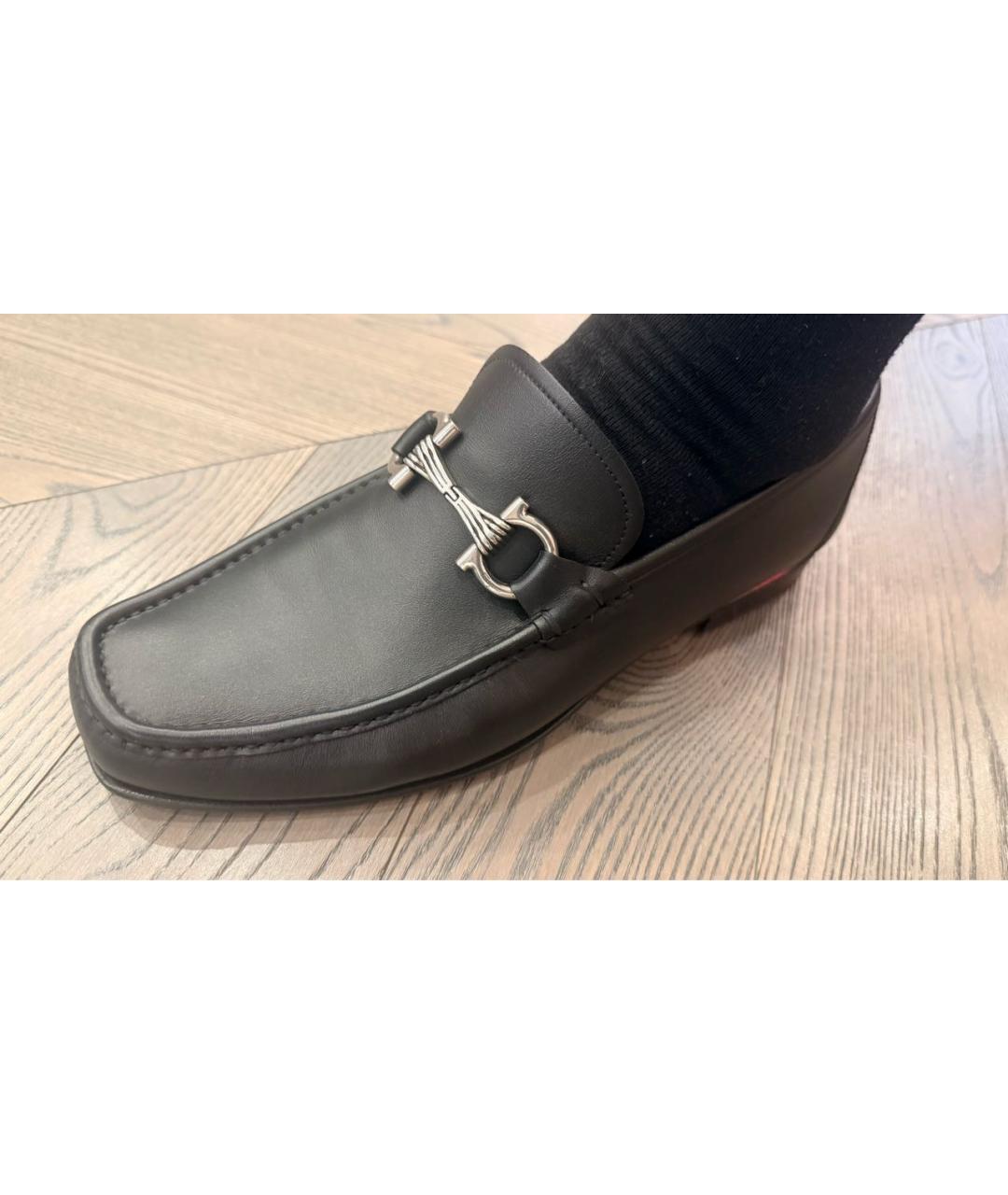 FERRAGAMO Черные кожаные туфли, фото 8
