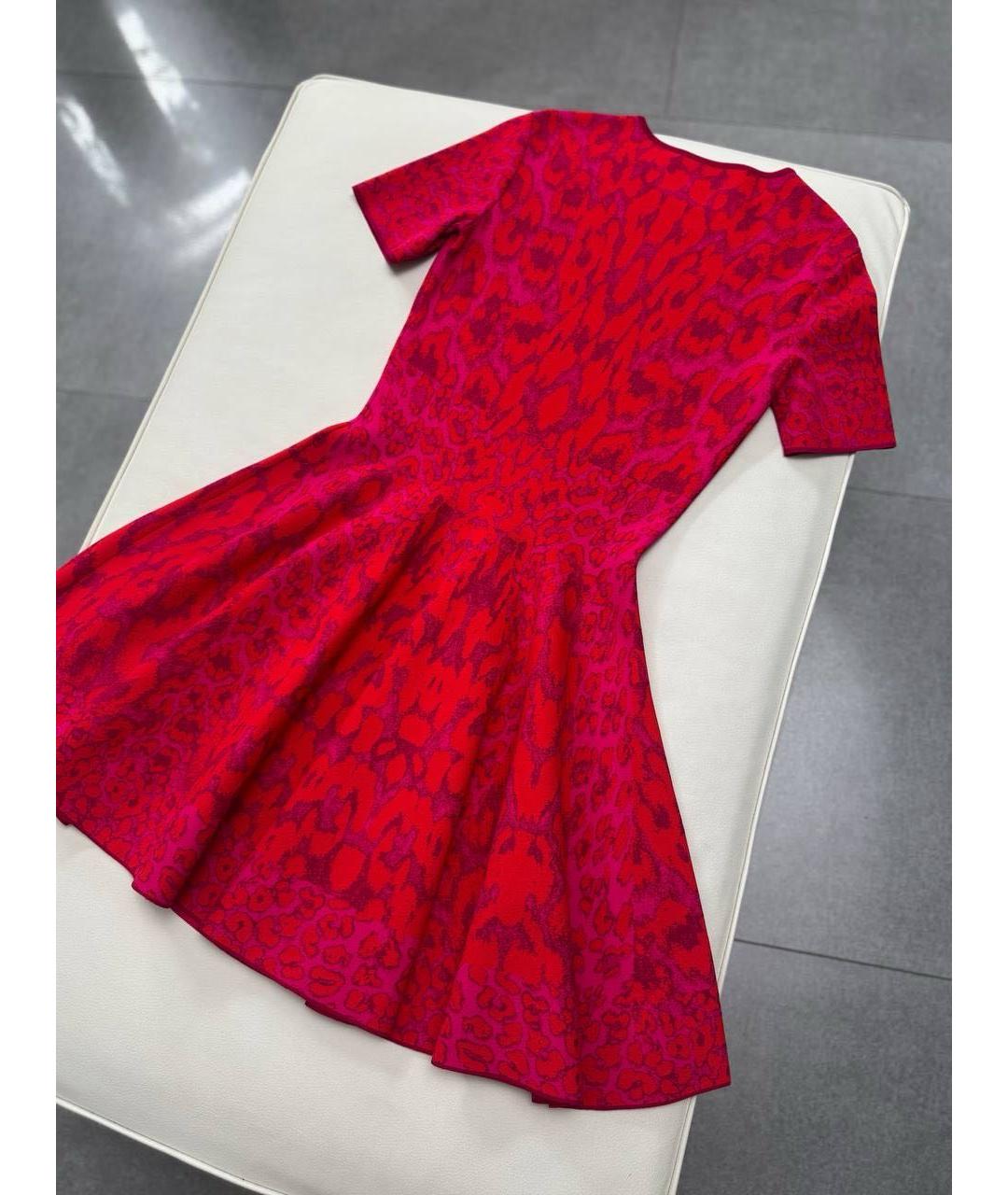 ALEXANDER MCQUEEN Красное вискозное повседневное платье, фото 2