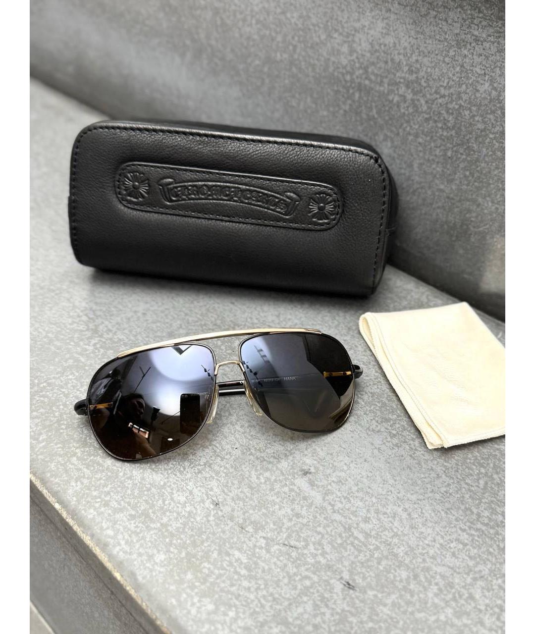 CHROME HEARTS Черные металлические солнцезащитные очки, фото 8