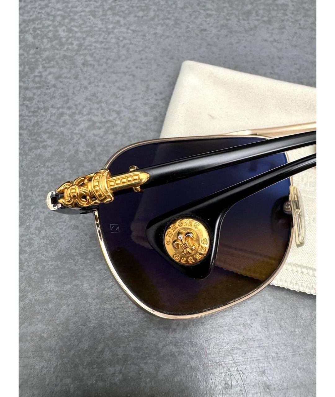 CHROME HEARTS Черные металлические солнцезащитные очки, фото 3