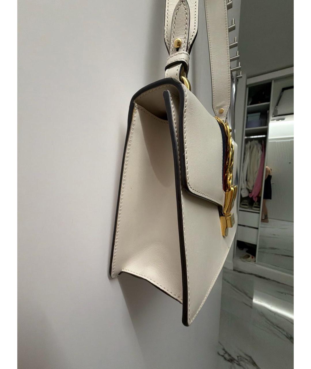 GUCCI Бежевая кожаная сумка с короткими ручками, фото 2