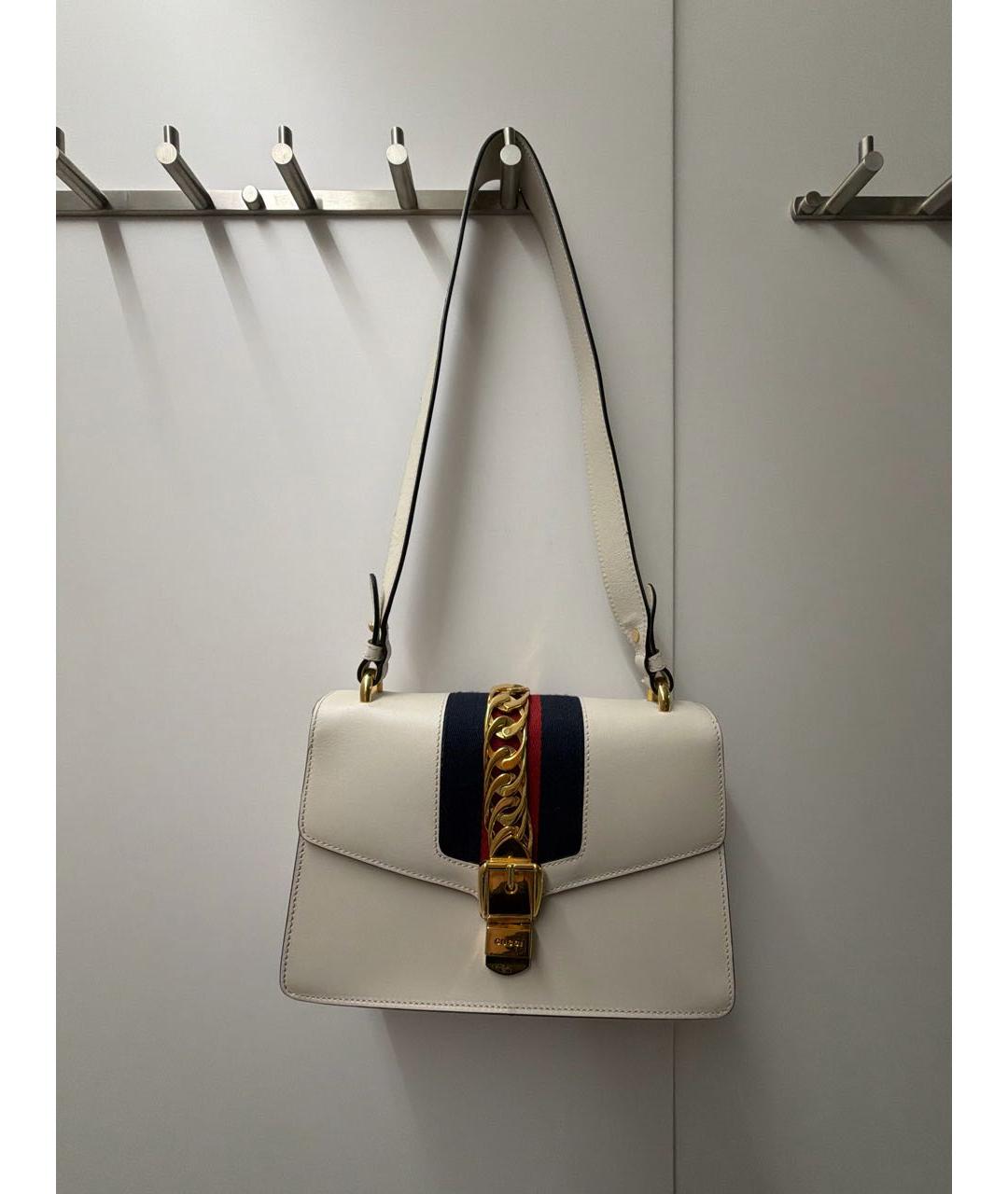 GUCCI Бежевая кожаная сумка с короткими ручками, фото 5