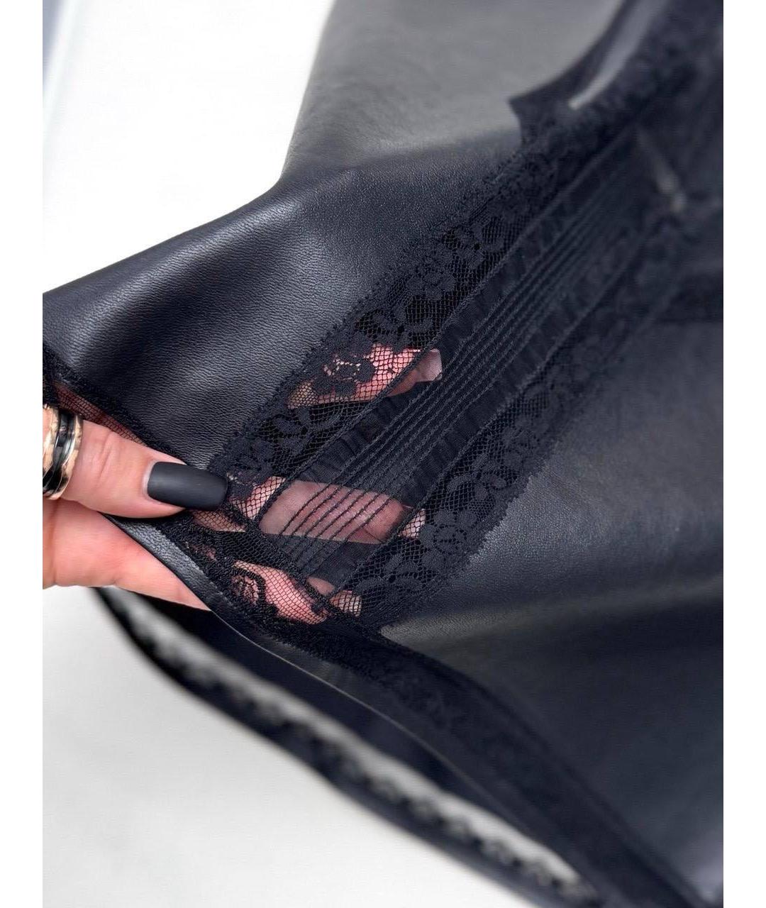 ERMANNO SCERVINO Черная кожаная майка, фото 6