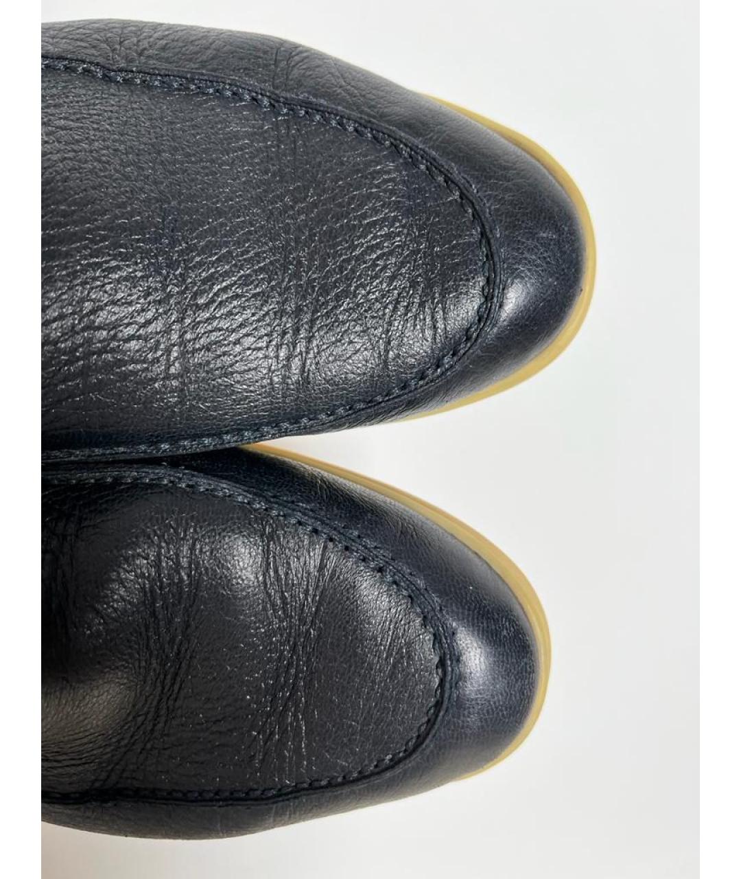LORO PIANA Черные кожаные лоферы, фото 4