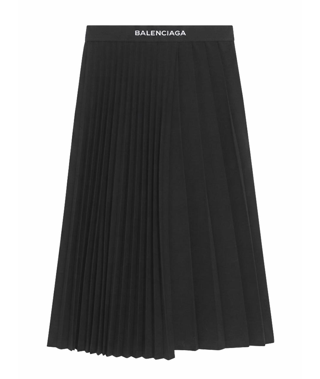 BALENCIAGA Черная полиэстеровая юбка макси, фото 1