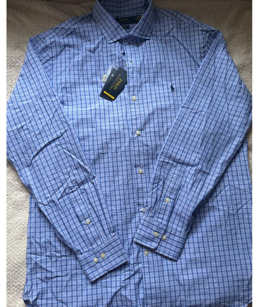 POLO RALPH LAUREN Голубая хлопковая классическая рубашка, фото 2