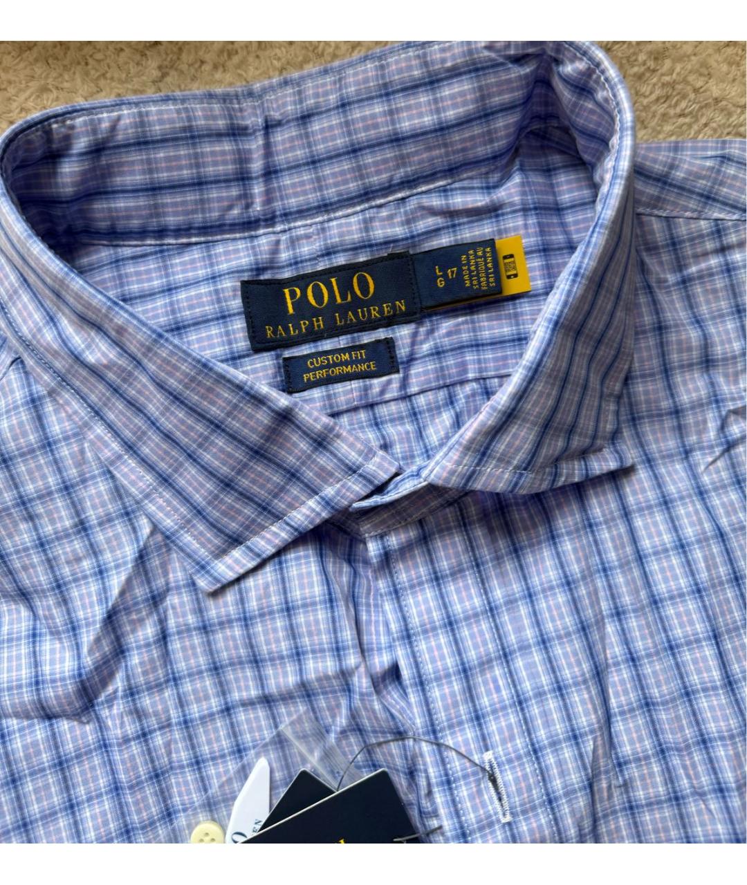 POLO RALPH LAUREN Голубая хлопковая классическая рубашка, фото 3
