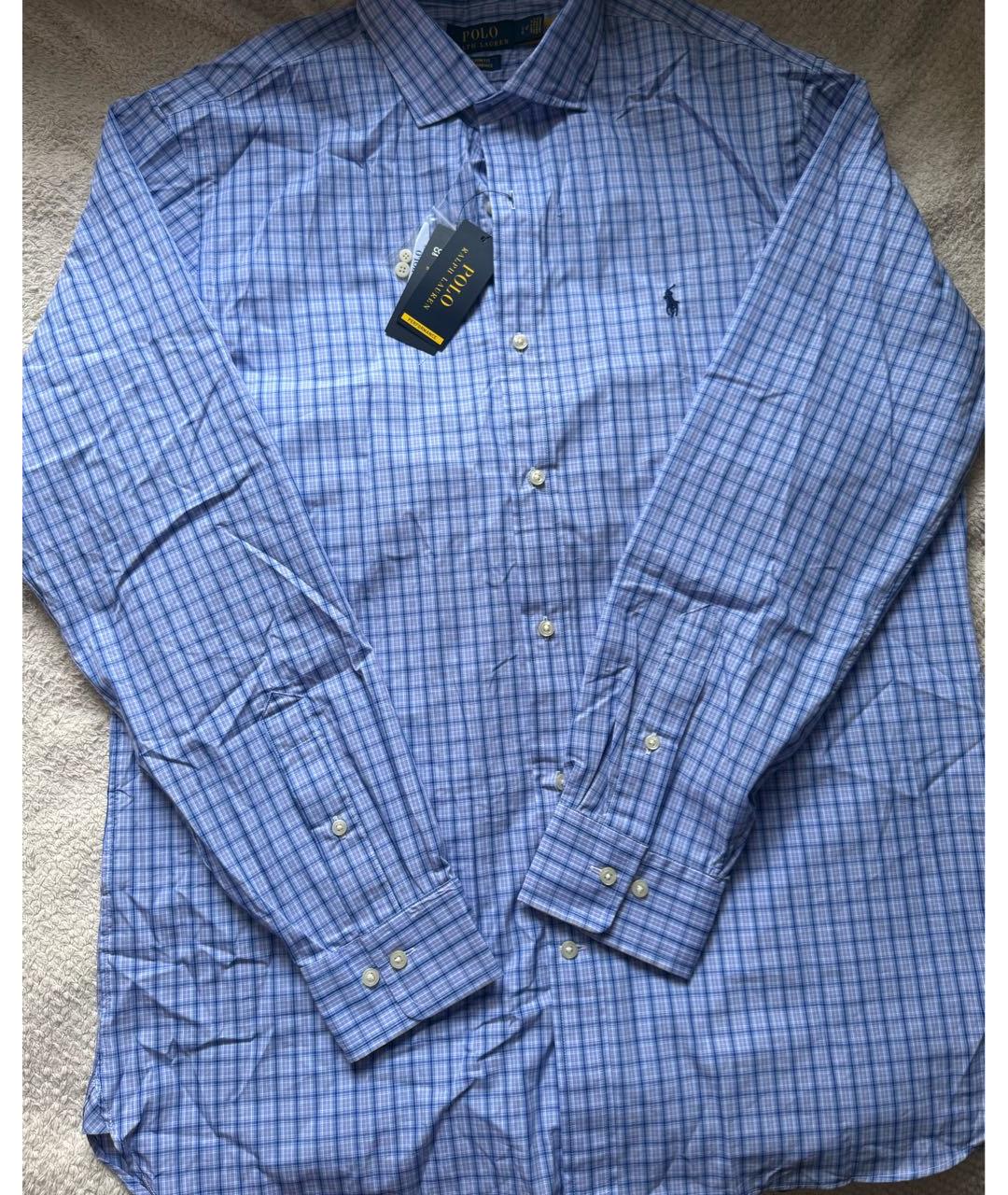 POLO RALPH LAUREN Голубая хлопковая кэжуал рубашка, фото 2