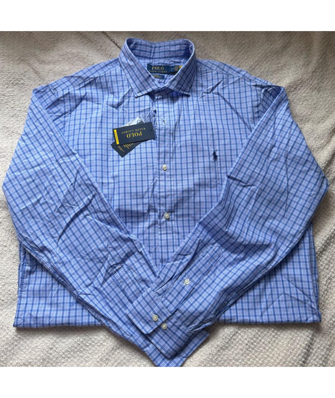 POLO RALPH LAUREN Голубая хлопковая кэжуал рубашка, фото 4