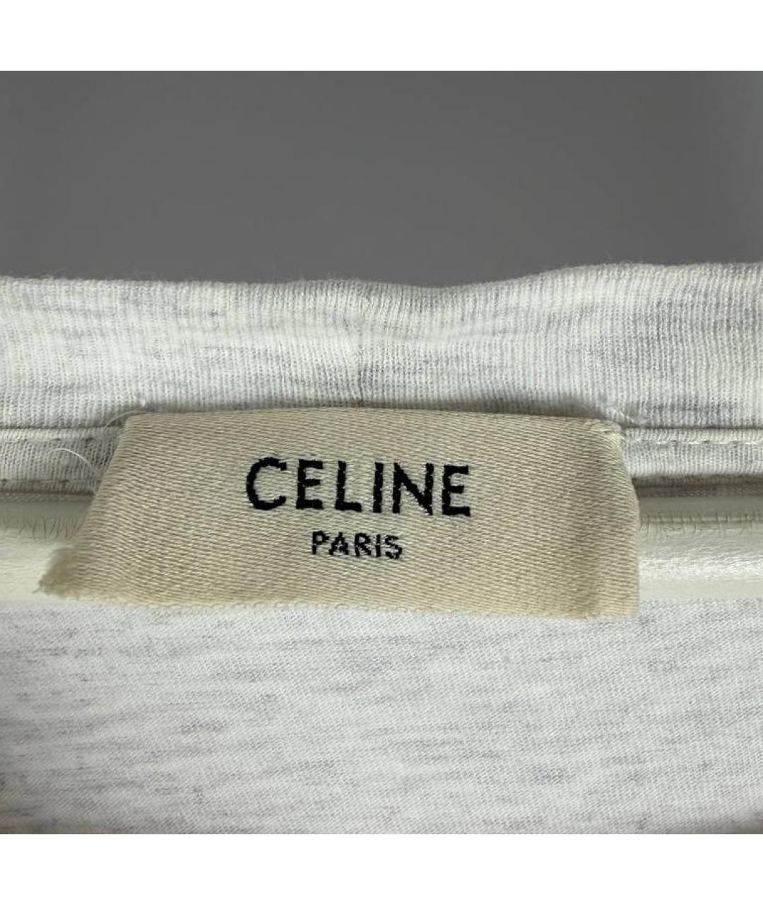 CELINE Серая хлопковая футболка, фото 8