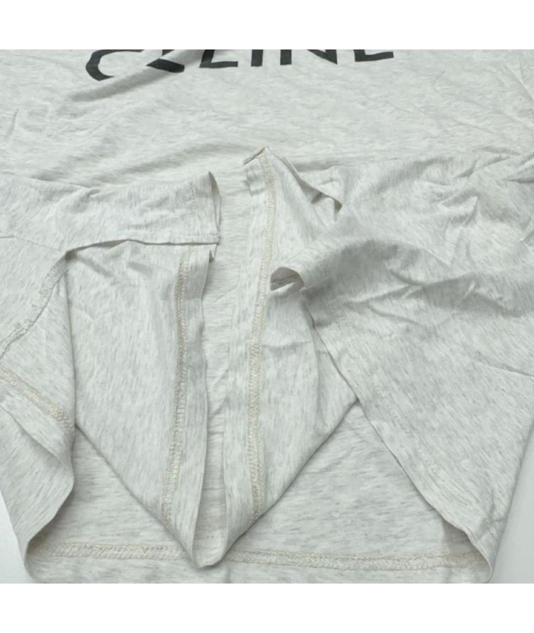 CELINE Серая хлопковая футболка, фото 6