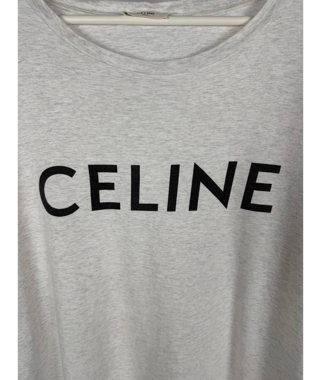 CELINE Серая хлопковая футболка, фото 3