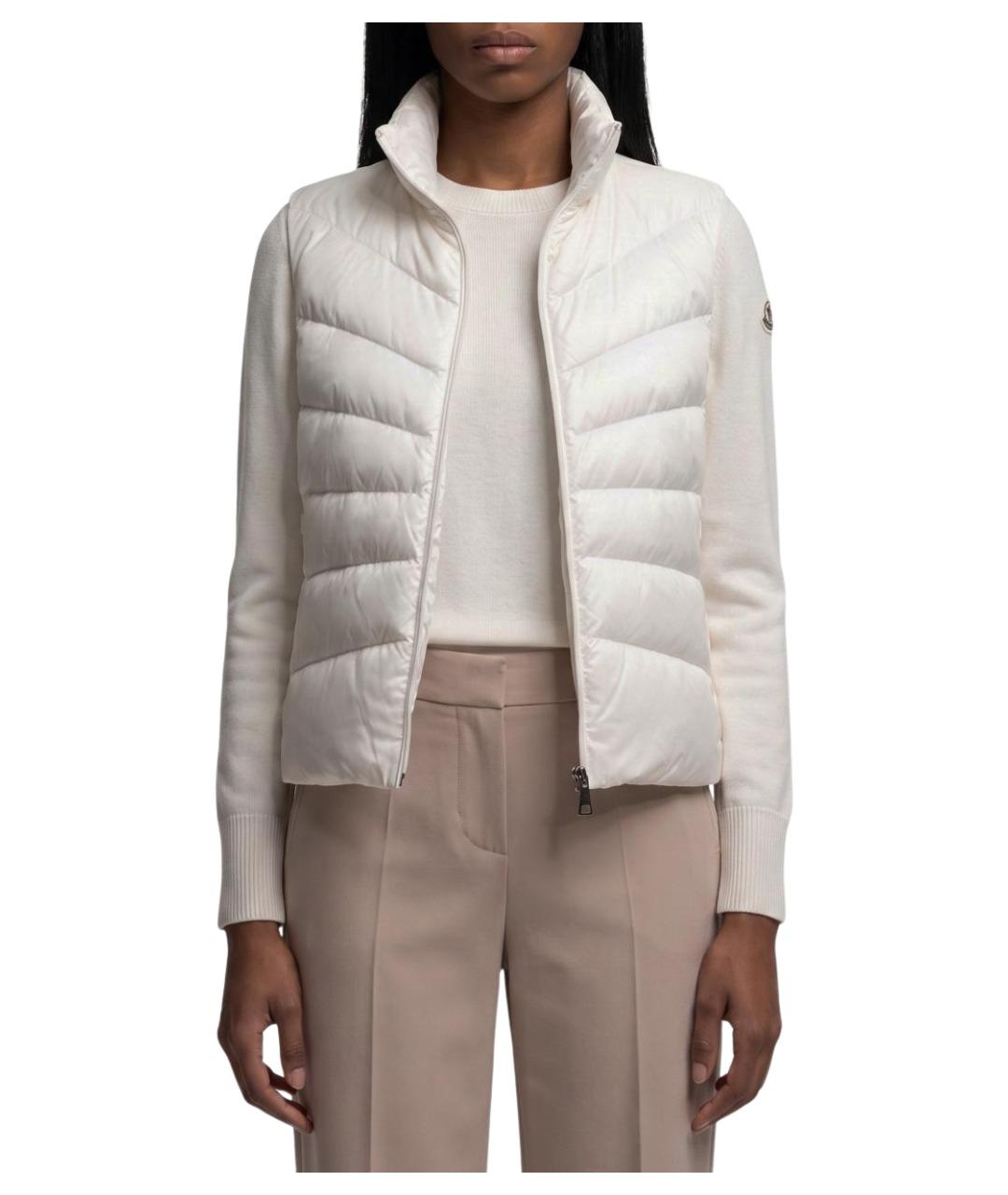 MONCLER Белый полиамидовый кардиган, фото 1