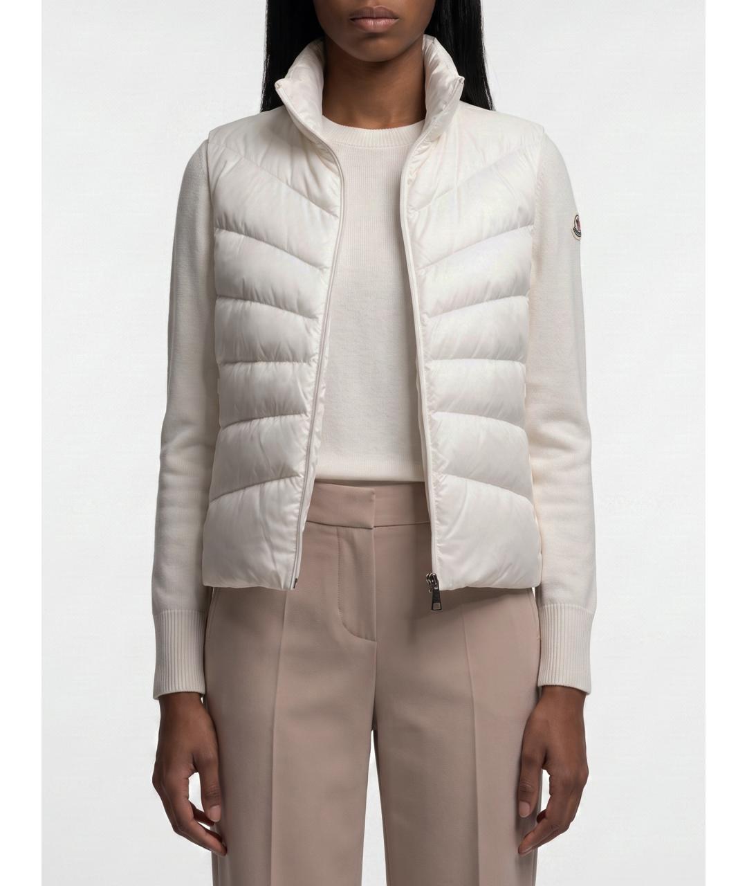 MONCLER Белый полиамидовый кардиган, фото 3