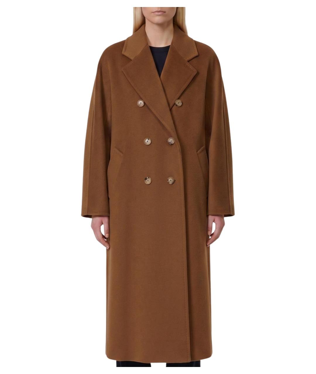 MAX MARA Коричневое шерстяное пальто, фото 1
