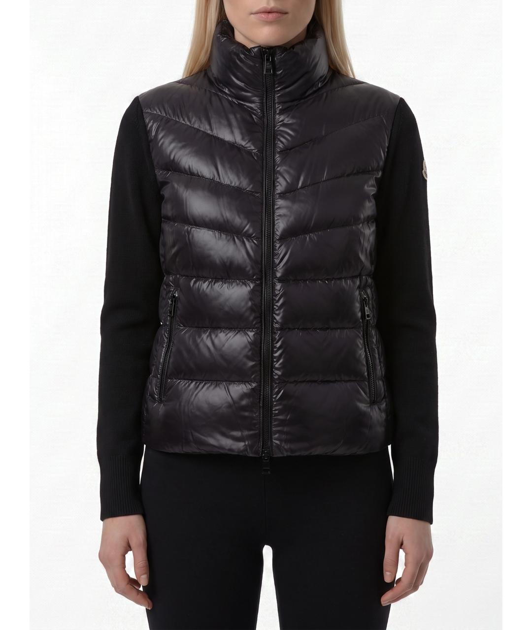 MONCLER Черный полиамидовый кардиган, фото 1
