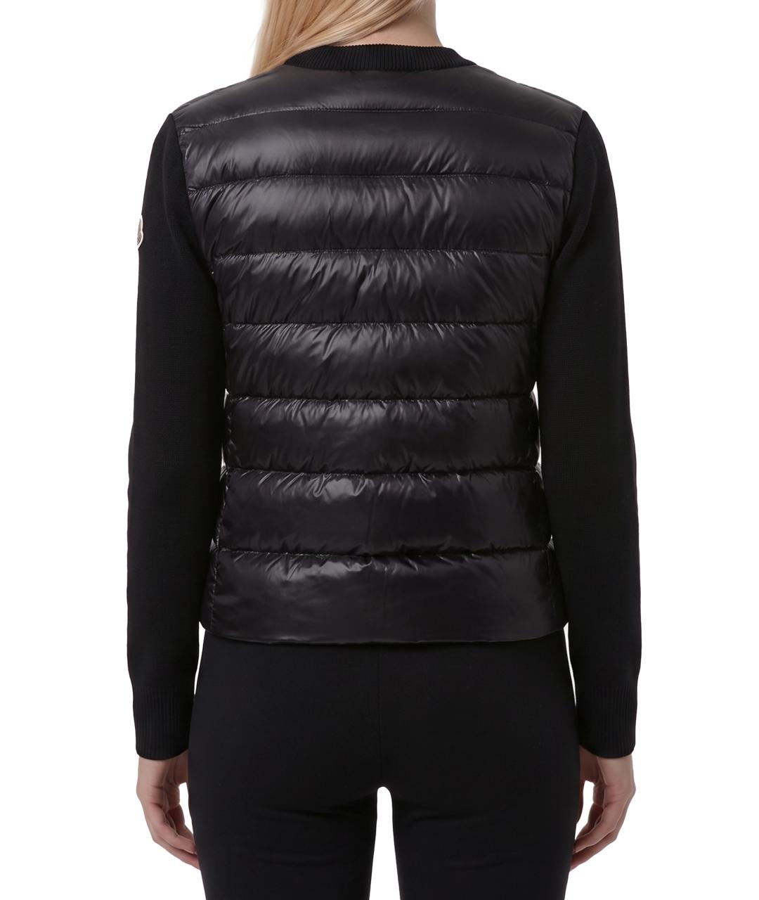 MONCLER Черный полиамидовый кардиган, фото 2