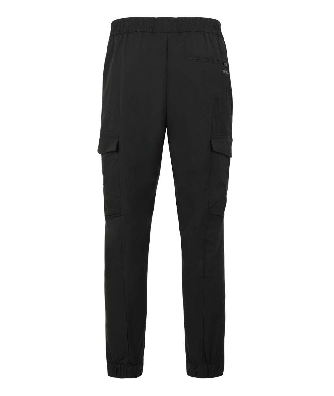 HUGO BOSS Черные синтетические повседневные брюки, фото 2