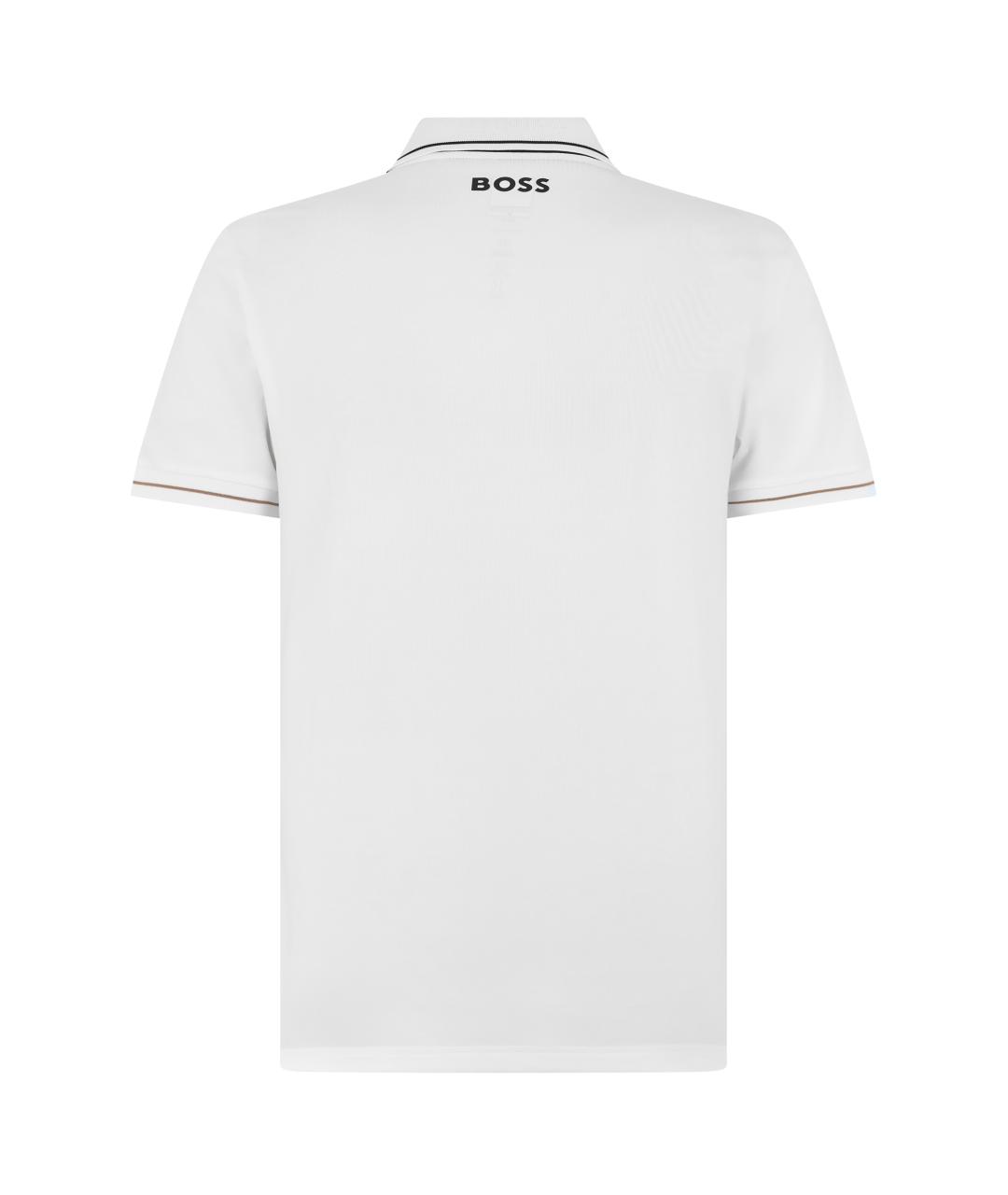 HUGO BOSS Белое хлопковое поло с коротким рукавом, фото 2