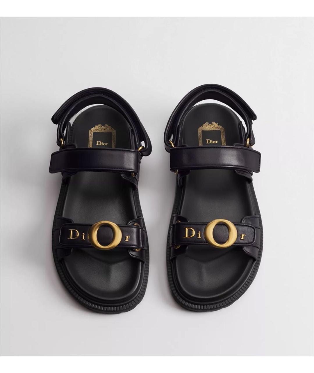 CHRISTIAN DIOR Черные кожаные босоножки, фото 2