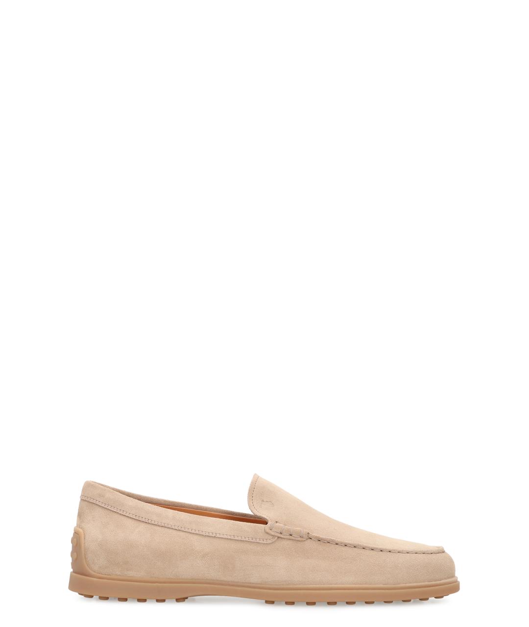 TOD'S Бежевые кожаные лоферы, фото 1