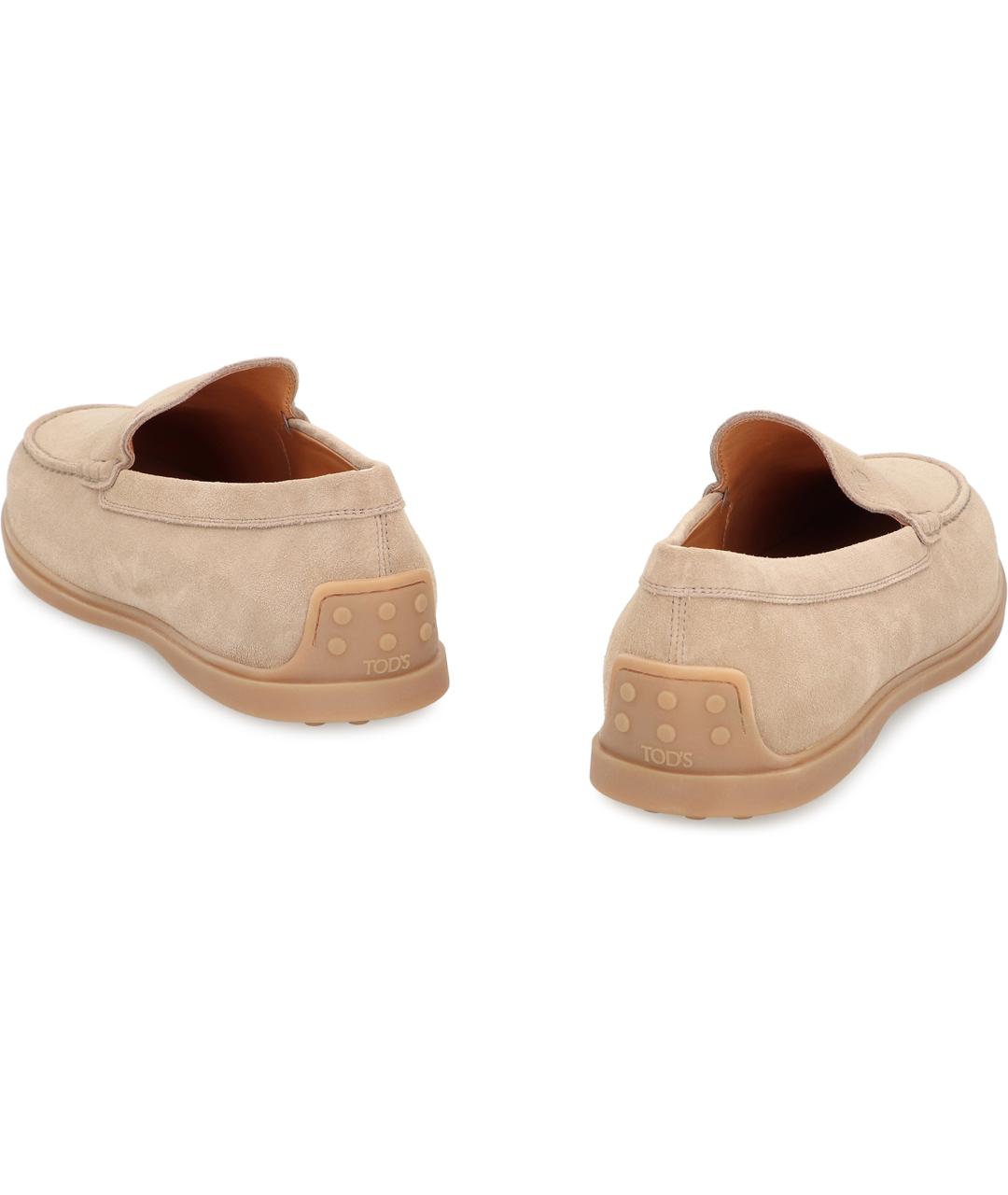 TOD'S Бежевые кожаные лоферы, фото 4