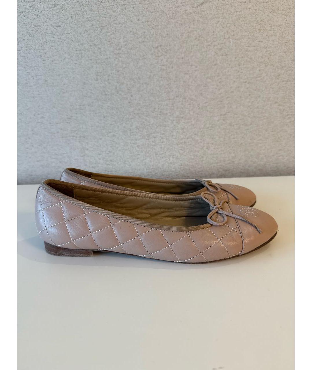 CHANEL Розовые кожаные балетки, фото 9