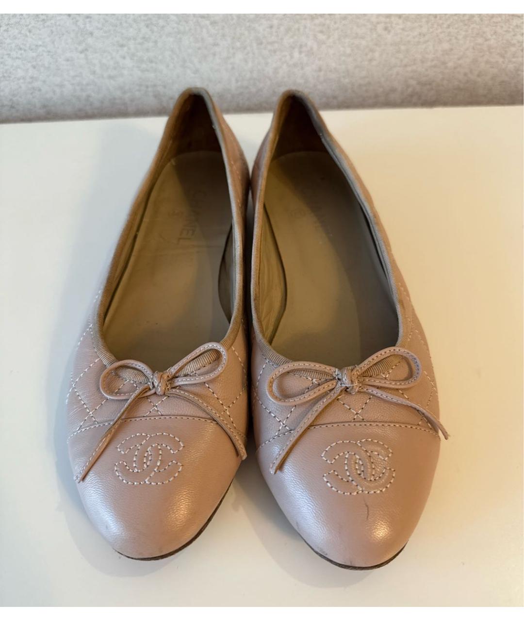 CHANEL Розовые кожаные балетки, фото 2