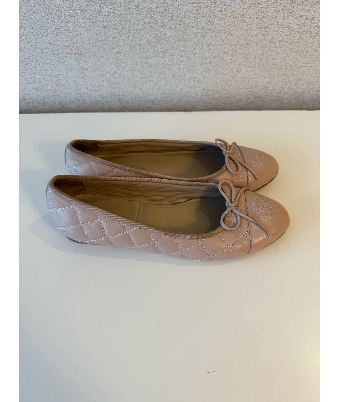 CHANEL Розовые кожаные балетки, фото 8