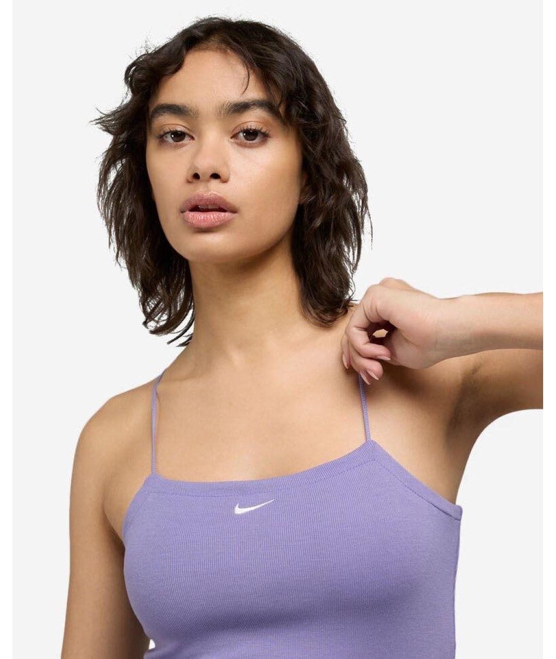 NIKE Фиолетовое полиэстеровое повседневное платье, фото 7